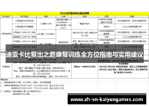 迪亚卡比复出之路康复训练全方位指南与实用建议