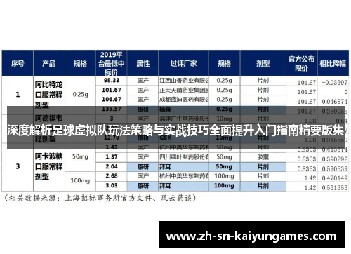 深度解析足球虚拟队玩法策略与实战技巧全面提升入门指南精要版集 深度解析足球虚拟队玩法策略与实战技巧全面提升入门指南精要版集